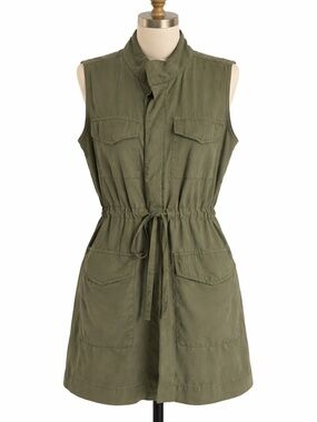 Mossimo Olive Green Utility Sleeveless Jacket Dress Size M